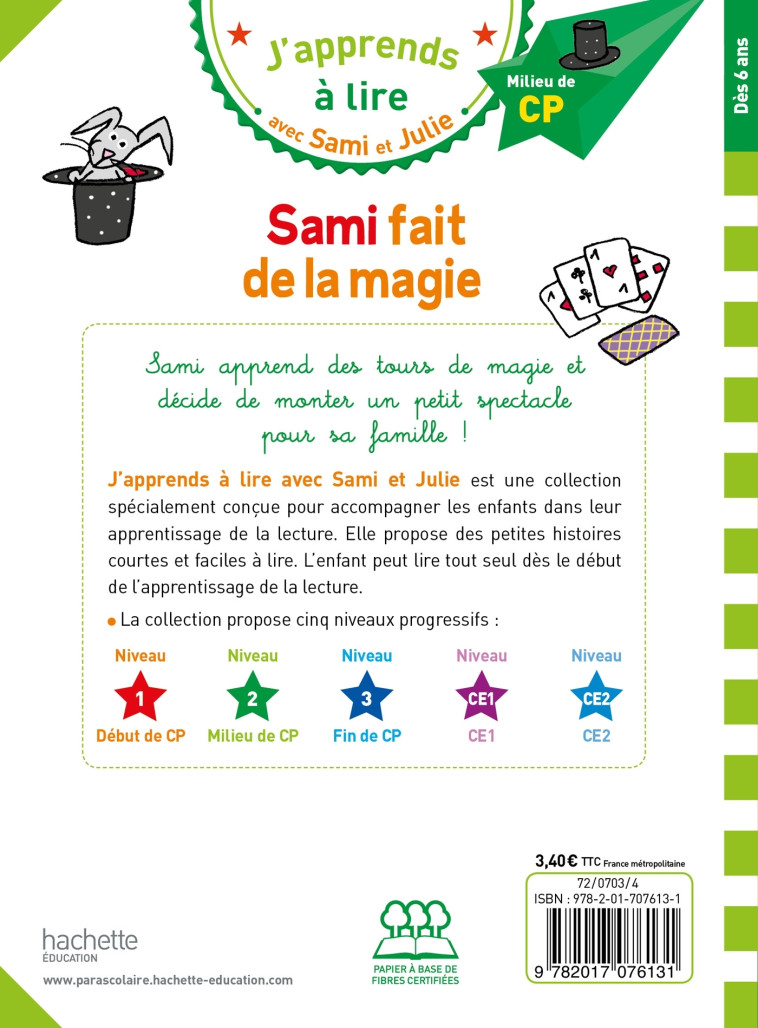 SAMI FAIT DE LA MAGIE CP NIVEAU 2 - MASSONAUD/BONTE - HACHETTE EDUC