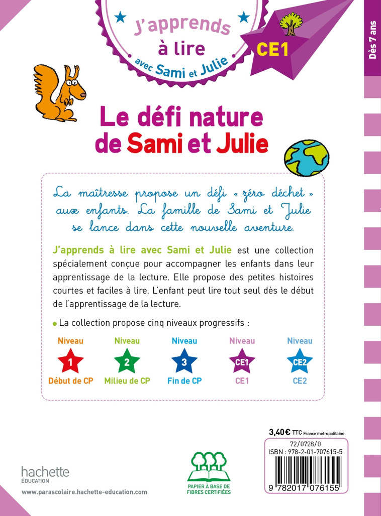 SAMI ET JULIE CE1 LE DEFI NATURE DE SAMI ET JULIE - MASSONAUD/BONTE - HACHETTE EDUC