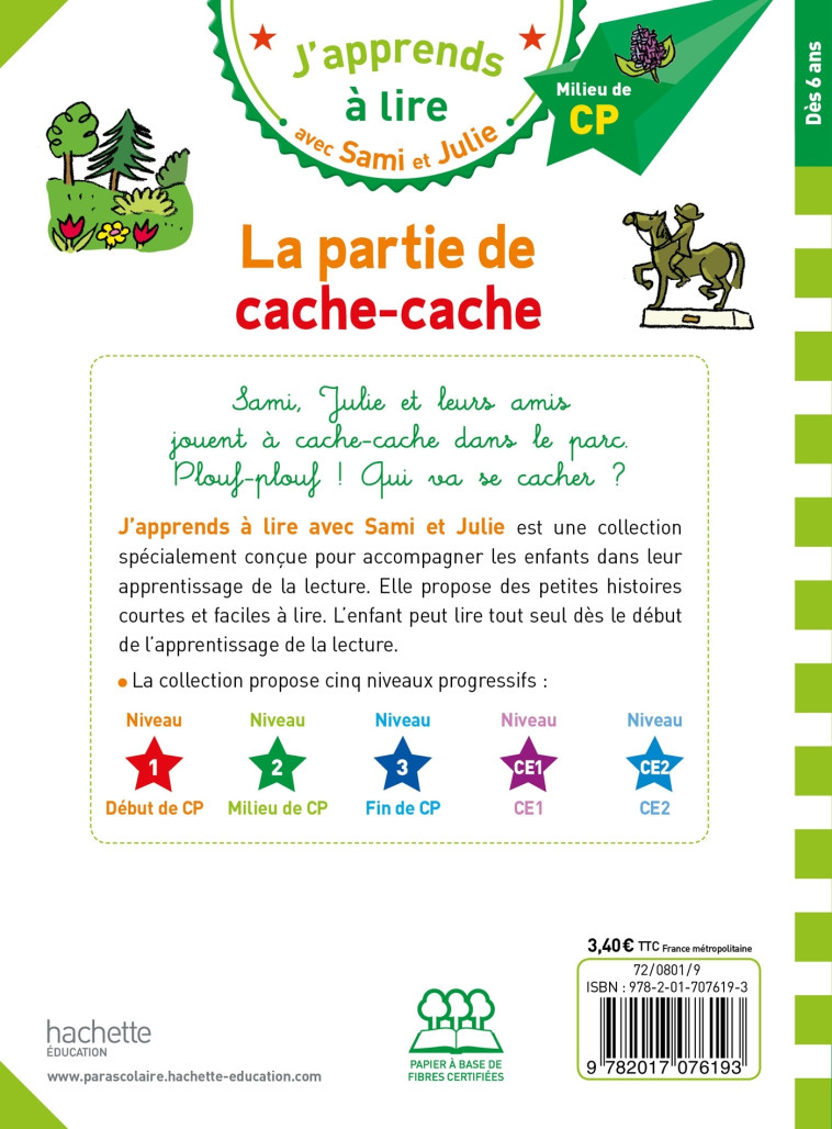 LA PARTIE DE CACHE CACHE CP NIVEAU 2 - MASSONAUD/BONTE - HACHETTE EDUC