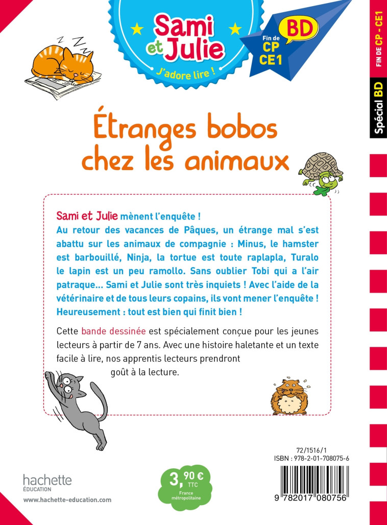 SAMI ET JULIE BD : ETRANGES BOBOS CHEZ LES ANIMAUX - LEBRUN/AUDRAIN/BONTE - HACHETTE EDUC