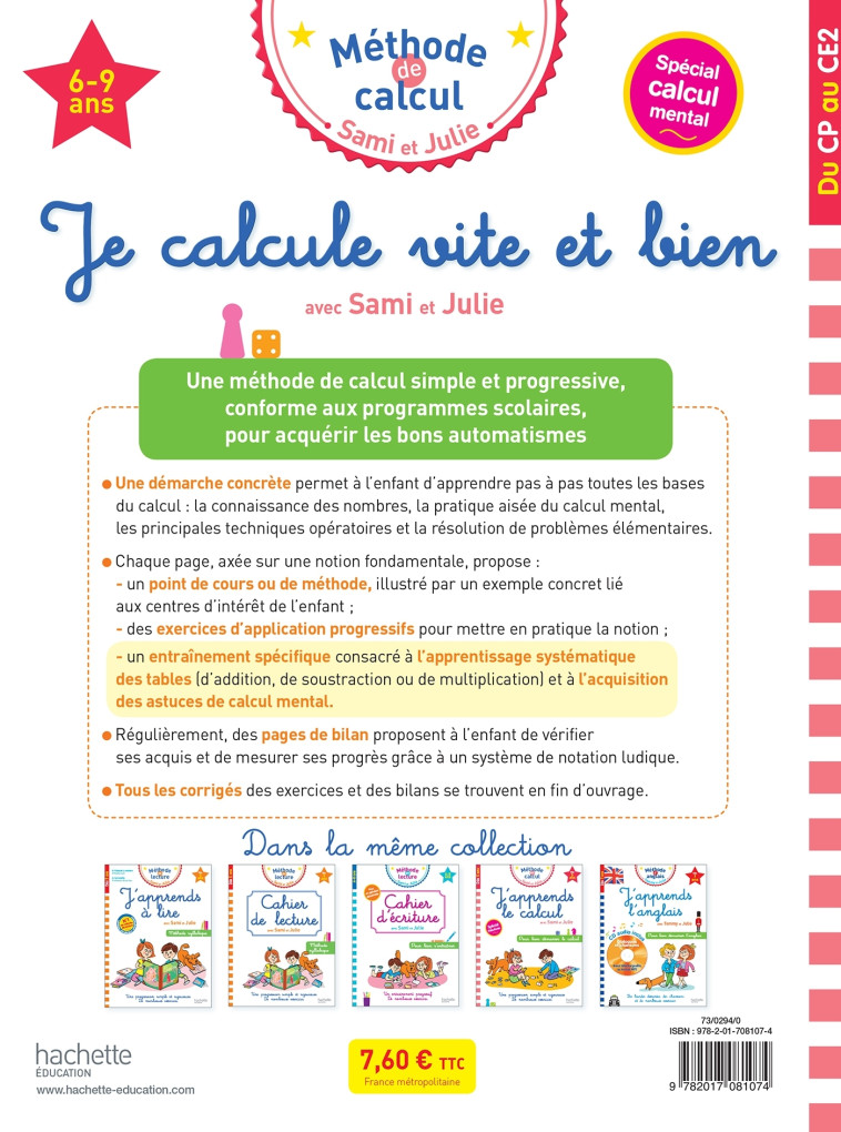 JE CALCULE VITE ET BIEN CP AU CE2 AVEC SAMI ET JULIE - NAZE/DIENY - HACHETTE EDUC