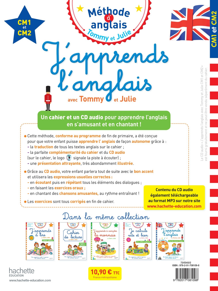 J'APPRENDS L'ANGLAIS AVEC TOMMY ET JULIE - CM1 ET CM2 - AUDINO/SUSSEL - HACHETTE EDUC