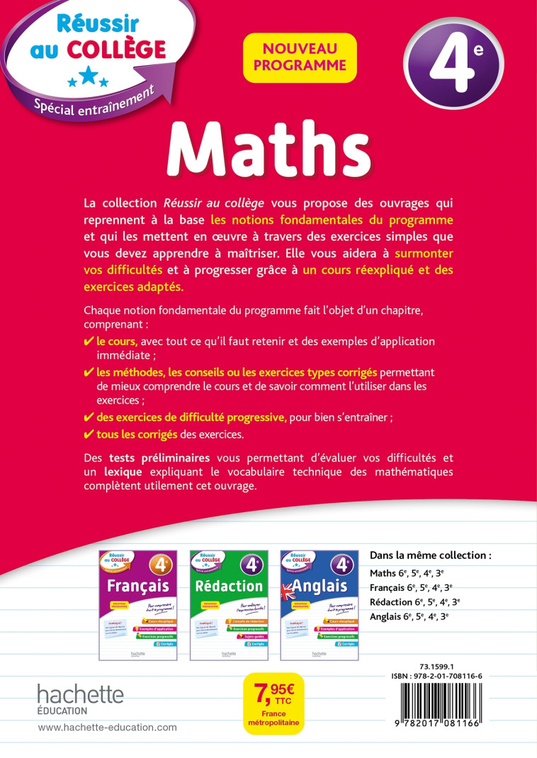 MATHS 4E 2019 - SARNETTE/FAUVERGUE - HACHETTE EDUC