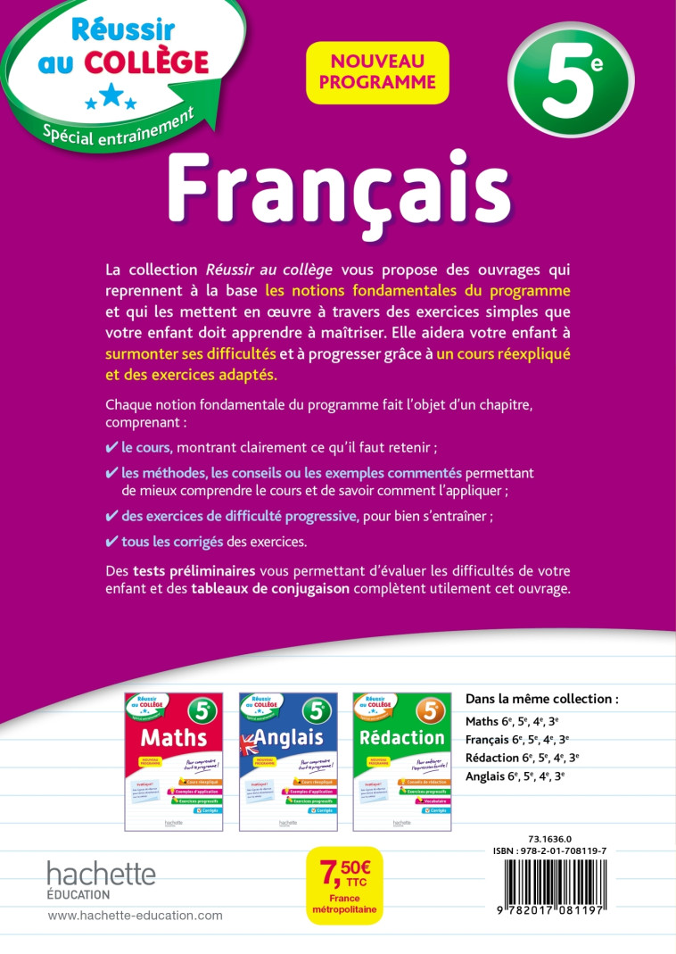 FRANCAIS 5E 2019 - LISLE ISABELLE - HACHETTE EDUC