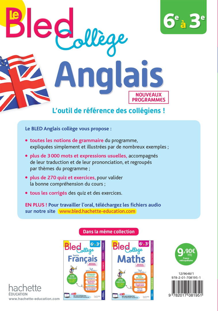 BLED ANGLAIS COLLEGE 6E A 3E - BONNET/SIMARD/POIRE - HACHETTE EDUC