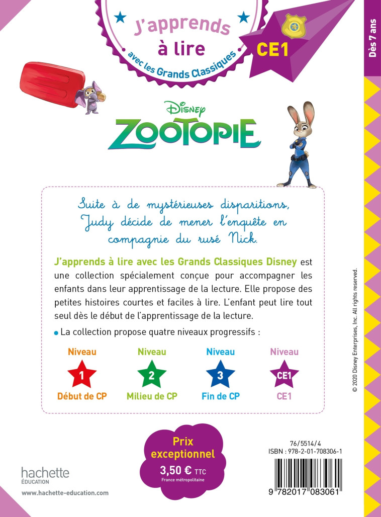 ZOOTOPIE CE1 - ALBERTIN ISABELLE - HACHETTE EDUC