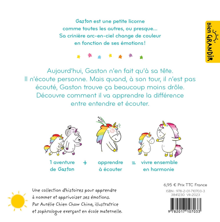 GASTON LA LICORNE - J'ECOUTE - CHIEN CHOW CHINE A. - HACHETTE ENFANT