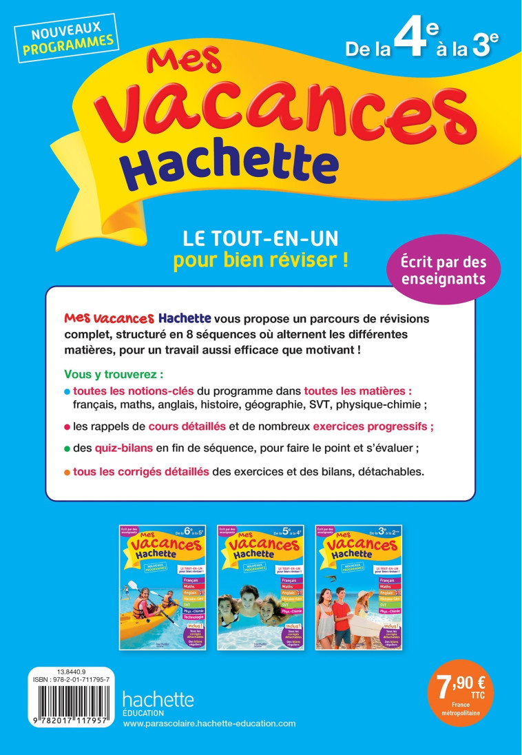 MES VACANCES HACHETTE 4E/3E - DESSAINT/SUSSEL - HACHETTE EDUC