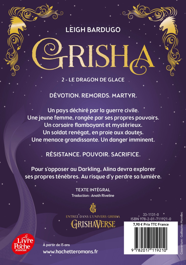 GRISHA T02 LE DRAGON DE GLACE - BARDUGO LEIGH - POCHE JEUNESSE