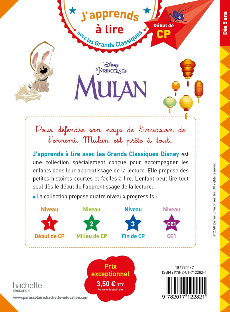 MULAN CP NIVEAU 1 - ALBERTIN ISABELLE - HACHETTE EDUC