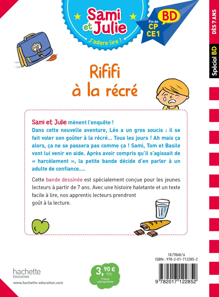 SAMI ET JULIE RIFIFI A LA RECRE BD CP/CE1 - LEBRUN/AUDRAIN/BONTE - HACHETTE EDUC