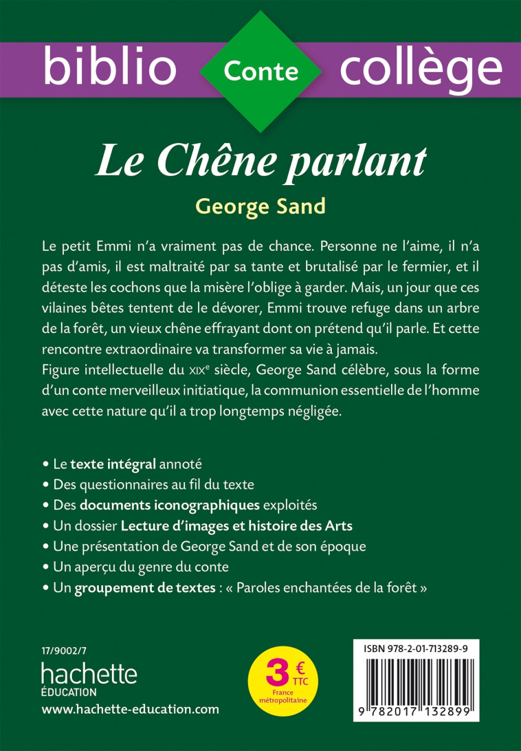 LE CHENE PARLANT - SAND GEORGE - HACHETTE EDUC