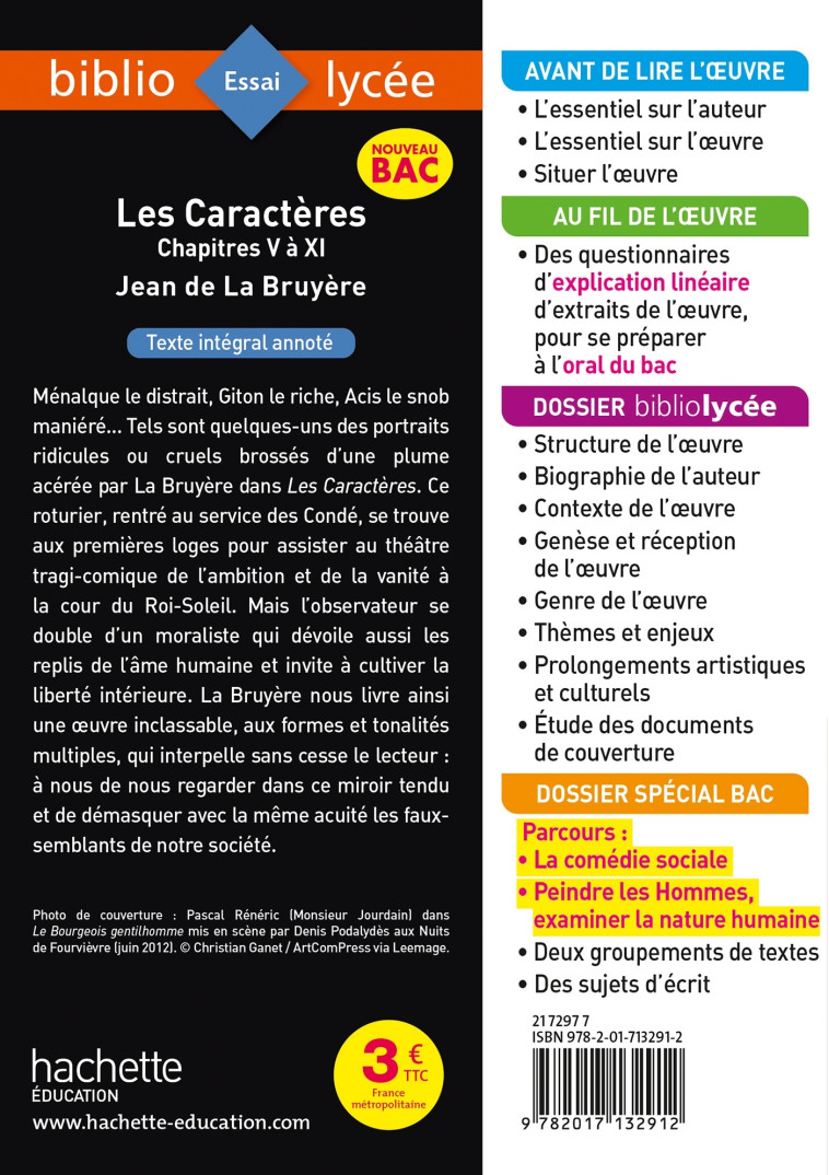 LES CARACTERES LIVRE V A XI BAC 2022 - MONTAIGNE/BREMOND - HACHETTE EDUC