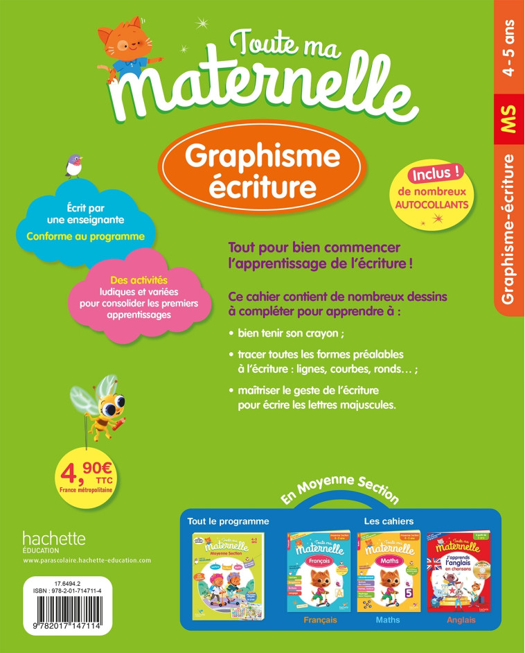 GRAPHISME ECRITURE MOYENNE SECTION 4-5 ANS ED 2022 - PRINCE CHRISTELLE - HACHETTE EDUC