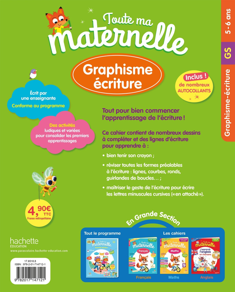 GRAPHISME ECRITURE GRANDE SECTION 5-6 ANS ED 2022 - PRINCE CHRISTELLE - HACHETTE EDUC