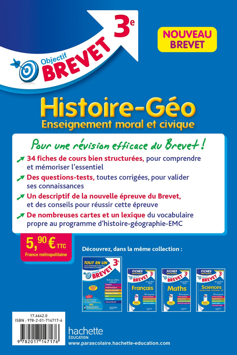 HISTOIRE GEO EMC 3E FICHES 2021 - BASNIER RICHARD - HACHETTE EDUC