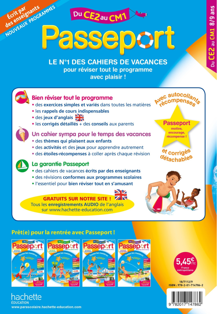 PASSEPORT DU CE2 AU CM1 - BACON/HERETE/KNOWLES - HACHETTE EDUC