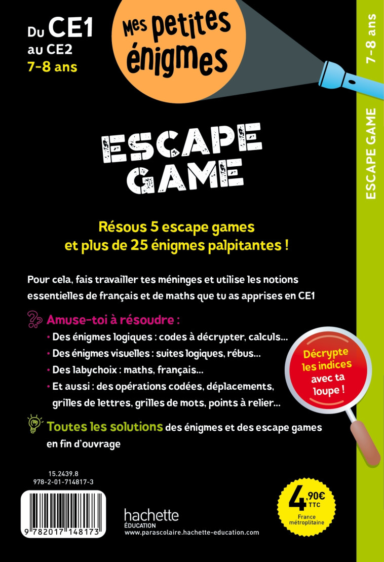 ESCAPE GAME DU CE1 AU CE2 PALPITANT JEU DE PISTE - LEROY-JOUENNE/FAGES - HACHETTE EDUC