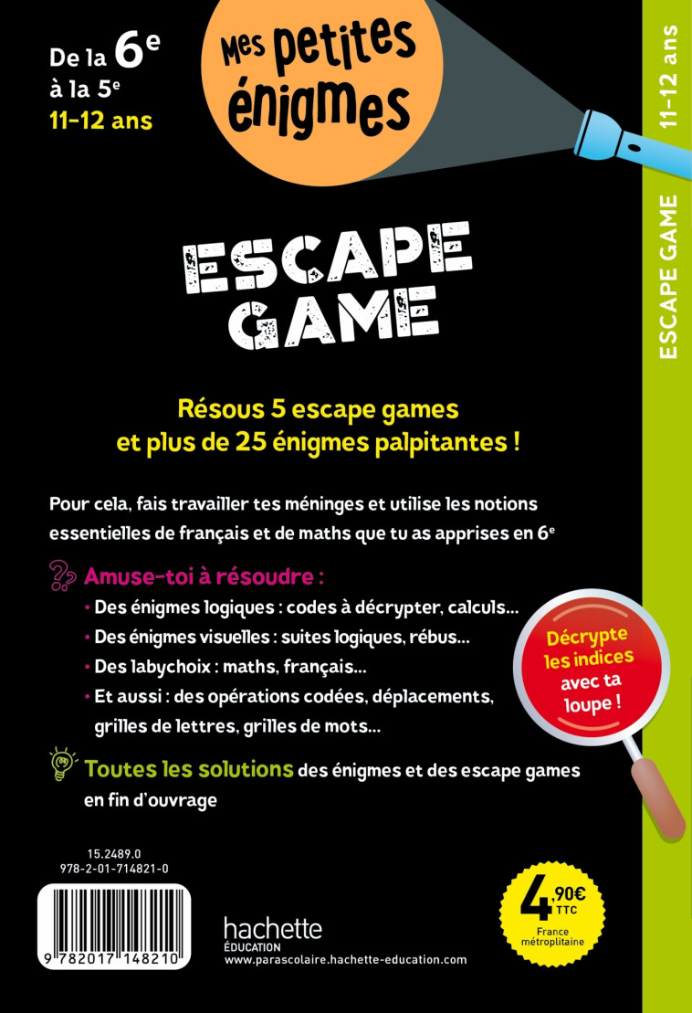 ESCAPE GAME DE LA 6E A LA 5E MYSTERIEUSE ODYSSEE - LEROY-JOUENNE C. - HACHETTE EDUC