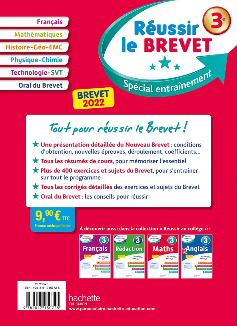 REUSSIR LE BREVET 2022 - LISLE/ROUSSEAU - HACHETTE EDUC