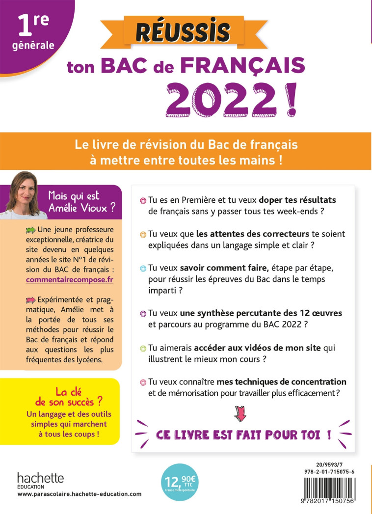 REUSSIS TON BAC DE FRANCAIS 2022 AVEC AMELIE VIOUX - VIOUX AMELIE - HACHETTE EDUC