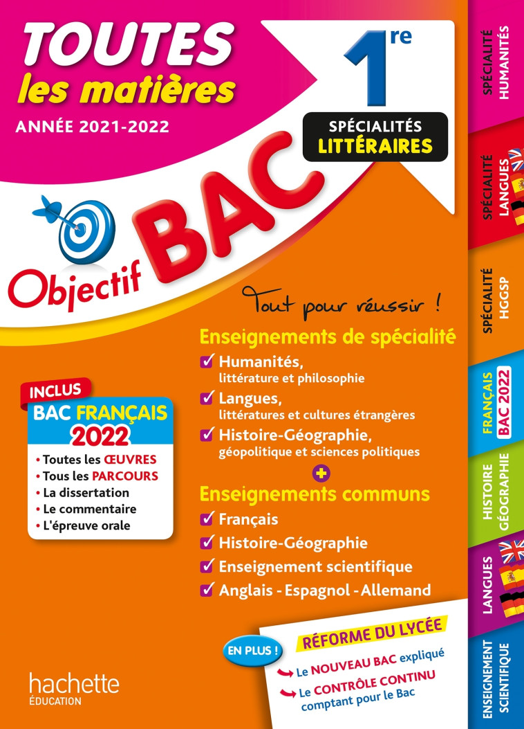 TOUTES LES MATIERES 1RE SPECIALITES LITTERA IRES BAC 2022 - TEPER/DESSAINT/LISLE - HACHETTE EDUC