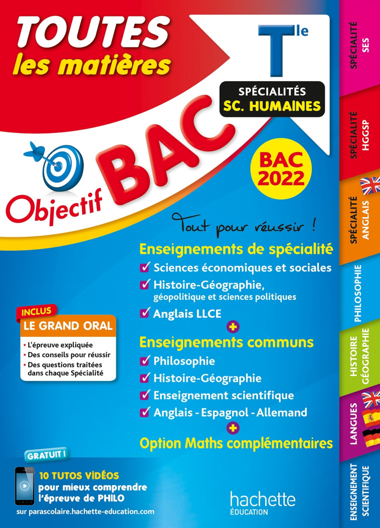 TOUTES LES MATIERES TLE SPECIALITES SCIENCE HUMAINES BAC 2022 - XXX - HACHETTE EDUC