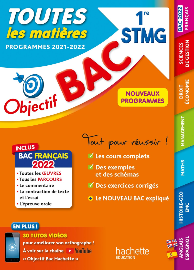 TOUTES LES MATIERES 1RE STMG BAC 2022 - DUFFAU/CUTTAZ/VIDAL - HACHETTE EDUC