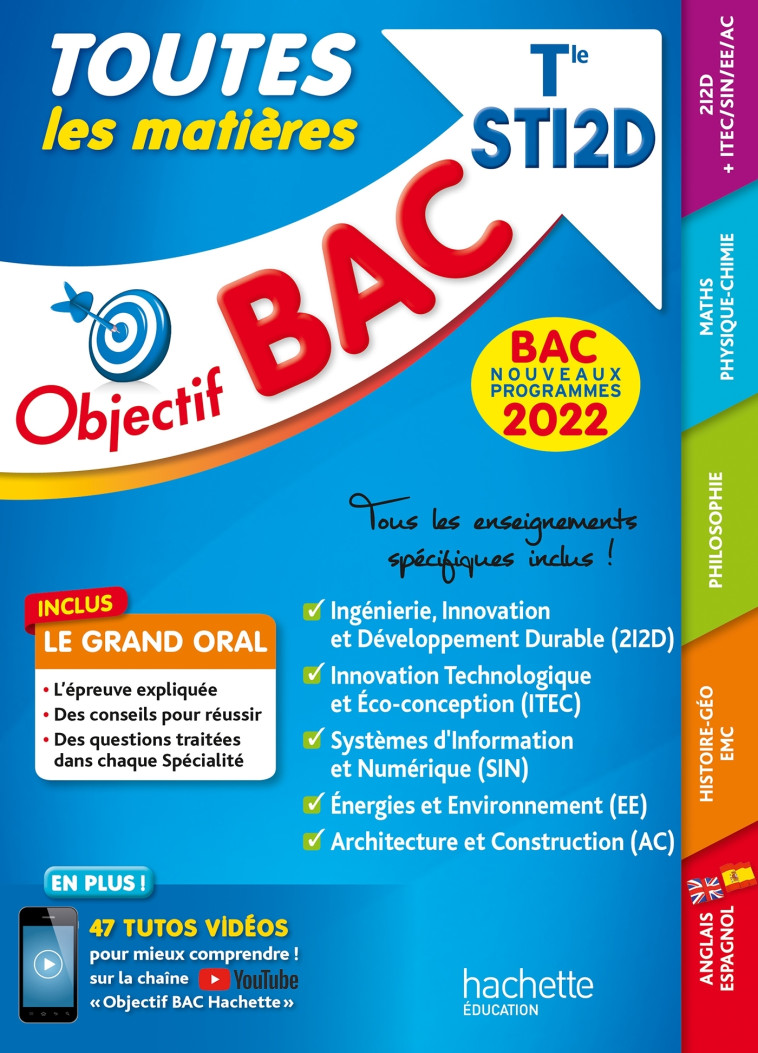 TOUTES LES MATIERES TLE STI2D BAC 2022 - BENGUELLA/BLANC/YAHI - HACHETTE EDUC