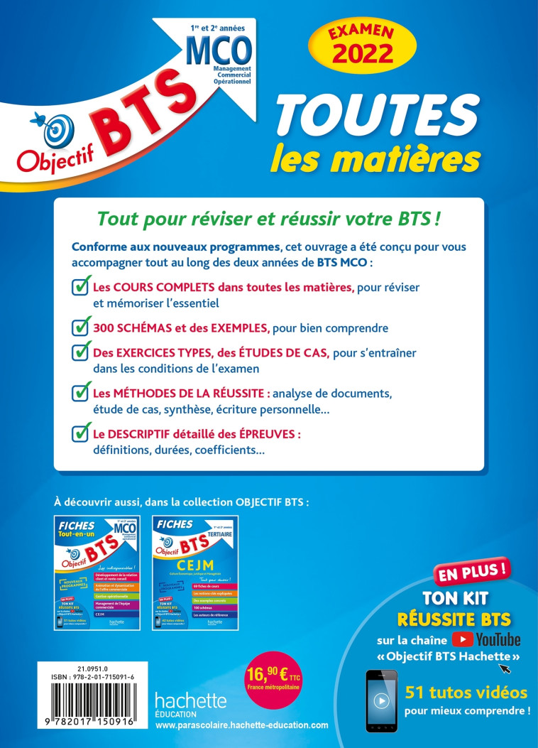 TOUTES LES MATIERES BTS MCO 1E ET 2E ANNEES EXAMEN 2022 - BONNEFOUS/GERONIMI - HACHETTE EDUC