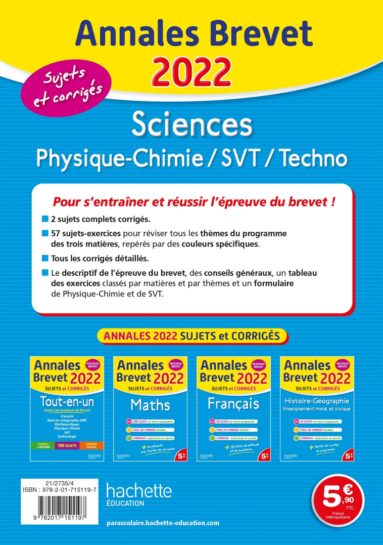 SCIENCES 3E 2022 - DESSAINT/GORILLOT - HACHETTE EDUC