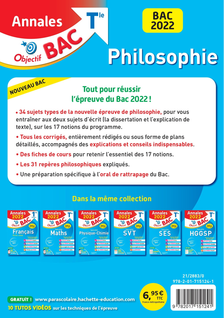 PHILOSOPHIE TLE ANNALES 2022 - DURAND/NIEUVIARTS - HACHETTE EDUC