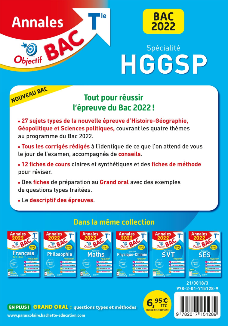 SPECIALITE HGGSP TLE ANNALES 2022 - LEONARD ARNAUD - HACHETTE EDUC