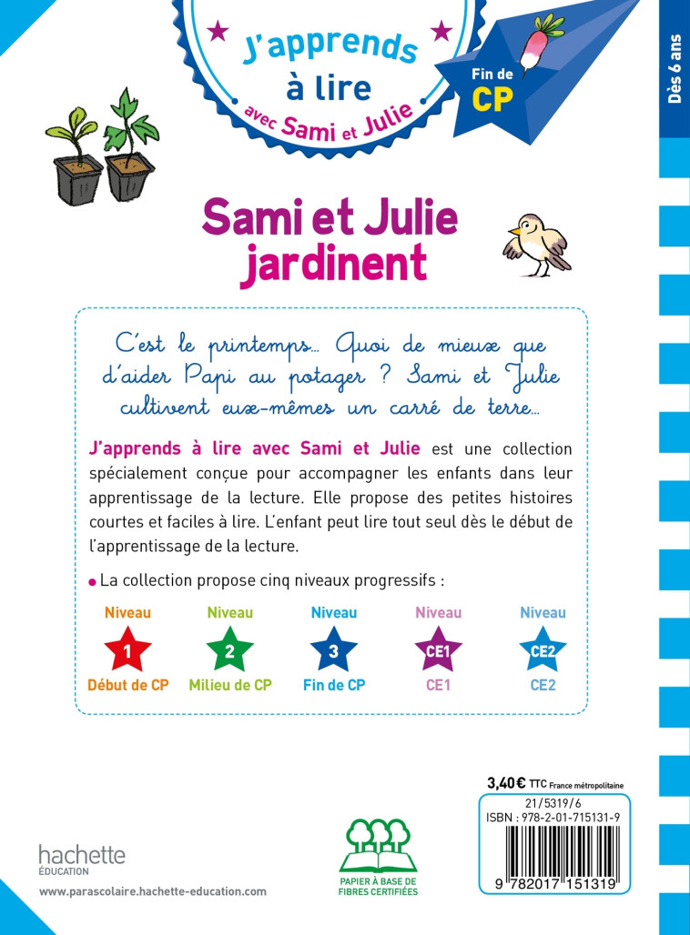 SAMI ET JULIE JARDINENT CP NIVEAU 3 - MASSONAUD/BONTE - HACHETTE EDUC