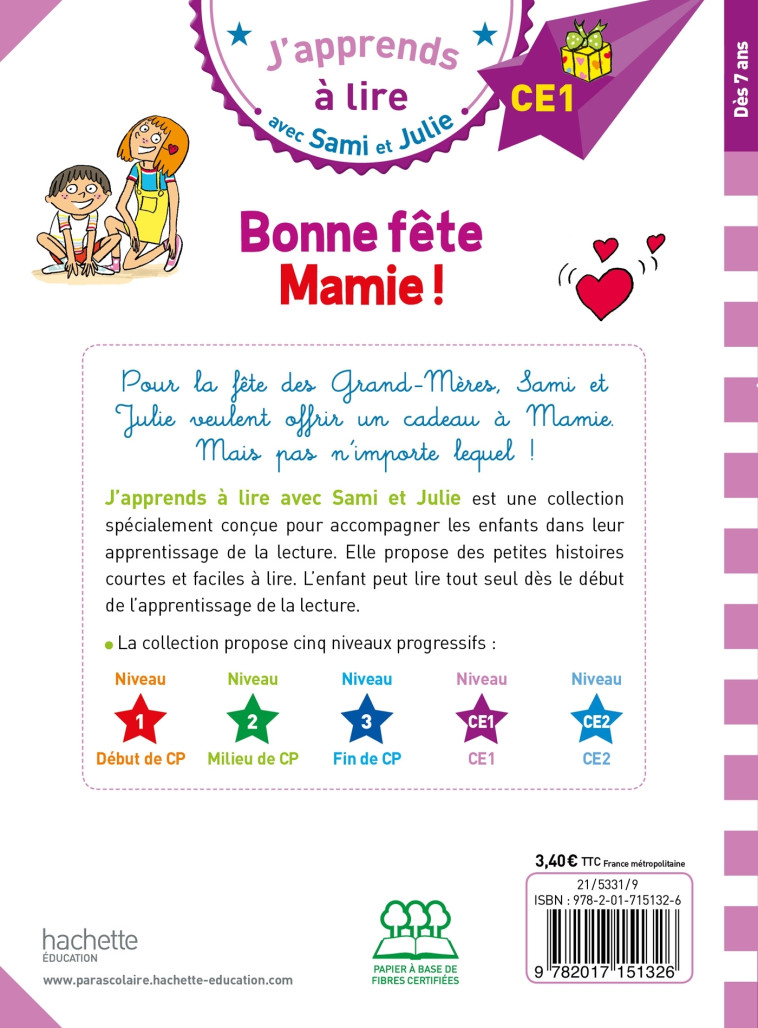 BONNE FETE MAMIE ! CE1 - MASSONAUD/BONTE - HACHETTE EDUC