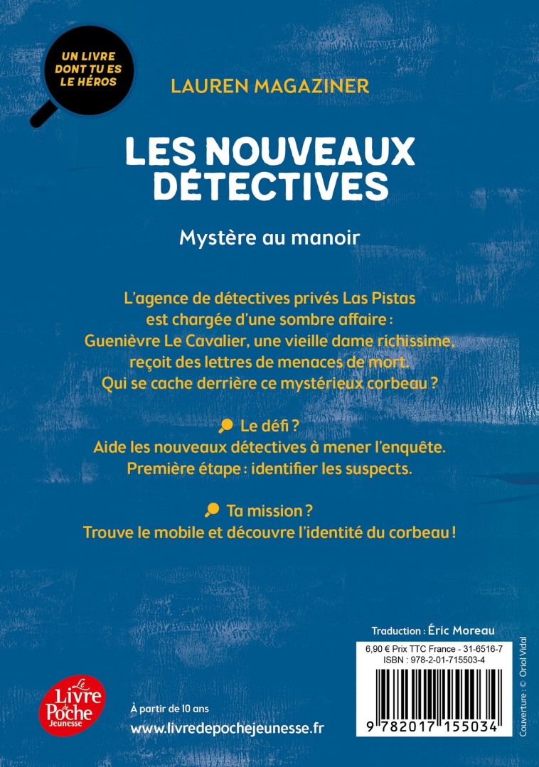 LES NOUVEAUX DETECTIVES T01 MYSTERE AU MANOIR - MAGAZINER LAUREN - POCHE JEUNESSE