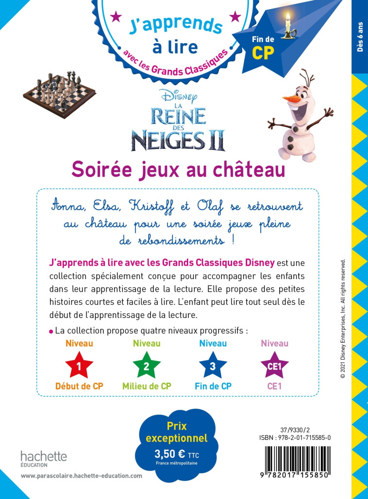 REINE DES NEIGES, SOIREE JEUX AU CHATEAU CP NIVEAU 3 - ALBERTIN ISABELLE - HACHETTE EDUC