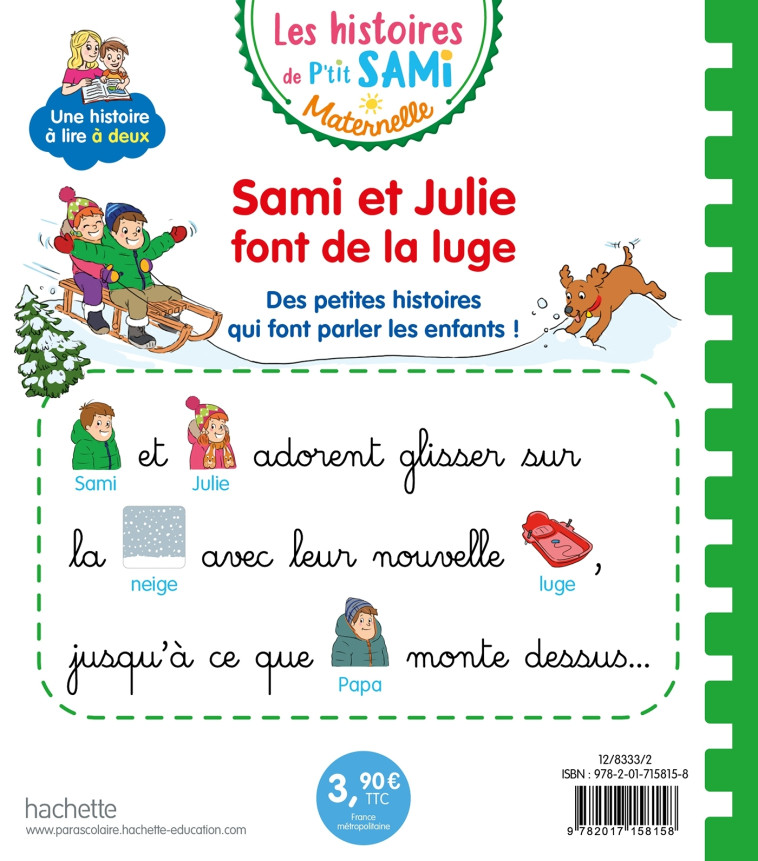 SAMI ET JULIE FONT DE LA LUGE - DE MULLENHEIM/BOYER - HACHETTE EDUC