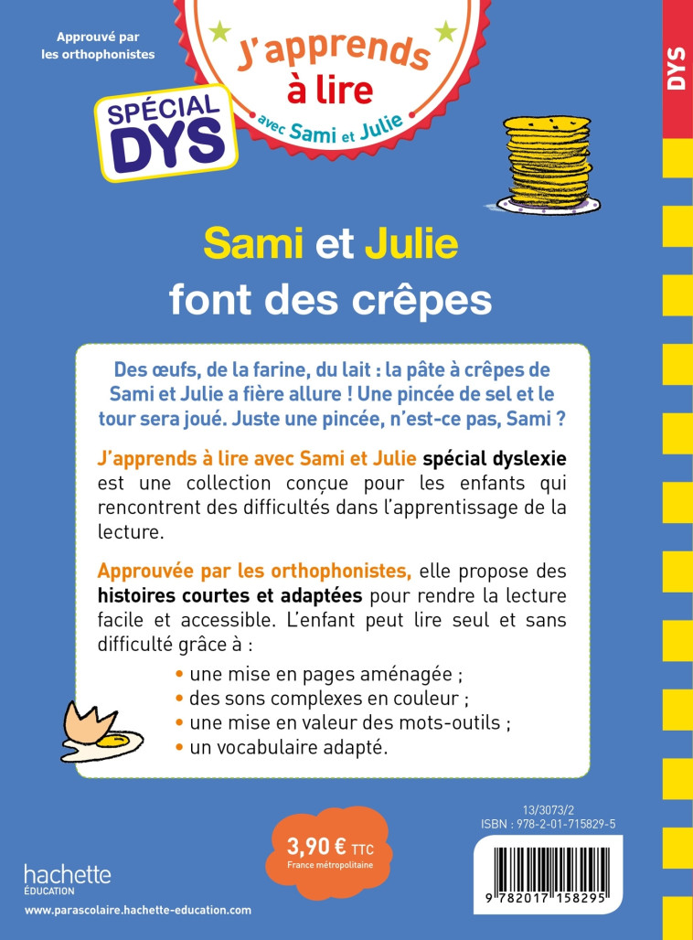 SAMI ET JULIE FONT DES CREPES SPECIAL DYS - MASSONAUD/VIRON - HACHETTE EDUC