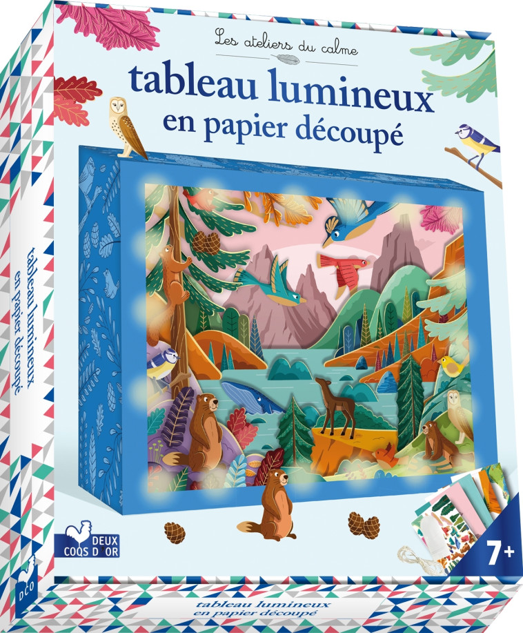 TABLEAU LUMINEUX EN PAPIER DECOUPE - COFFRET AVEC ACCESSOIRES - LIENARD MAUD - DEUX COQS D OR