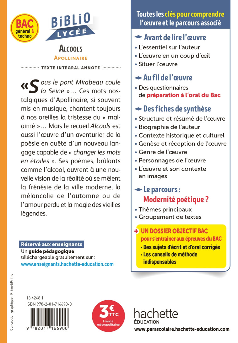 ALCOOLS ED 2022 SPECIAL BAC - APOLLINAIRE G. - HACHETTE EDUC