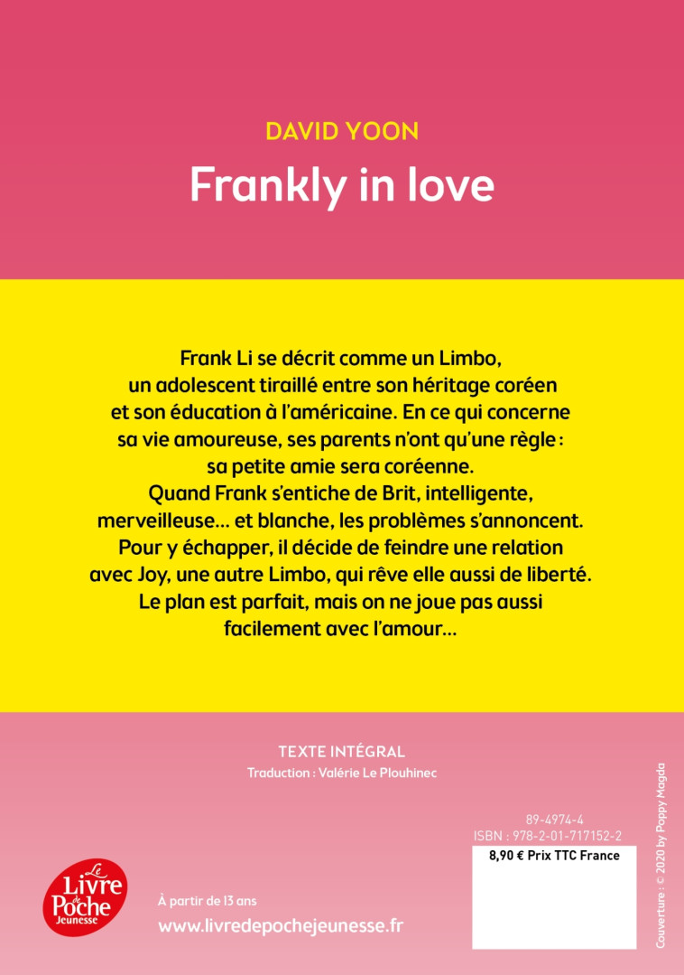 FRANKLY IN LOVE - YOON DAVID - POCHE JEUNESSE