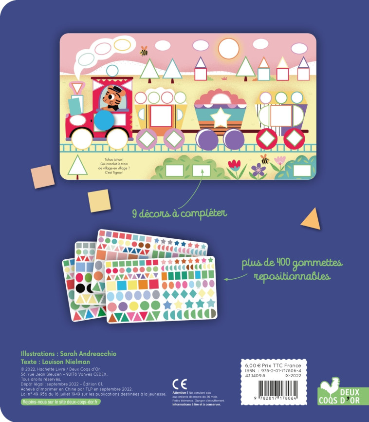 GOMMETTES - VEHICULES 3 ANS+ - ANDREACCHIO SARAH - DEUX COQS D OR