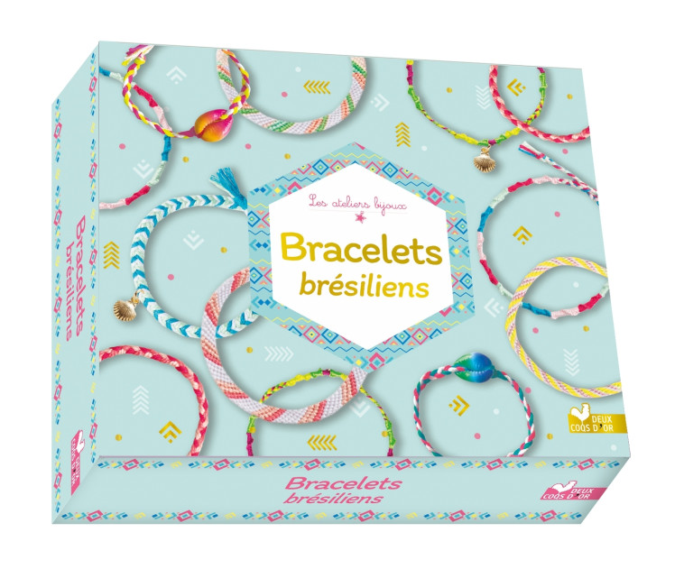 MES BRACELETS BRESILIENS - COFFRET AVEC ACCESSOIRES - LUPIN/RUBINI - DEUX COQS D OR