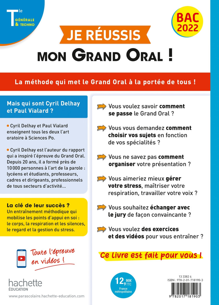 JE REUSSIS MON GRAND ORAL DU BAC 2022 - DELHAY/VIALARD - HACHETTE EDUC