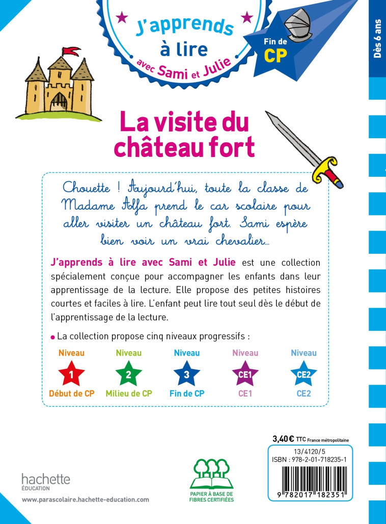 LA VISITE DU CHATEAU FORT CP NIVEAU 3 - BONTE/FALLOT - HACHETTE EDUC