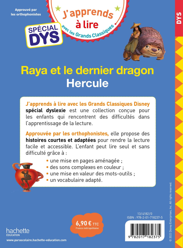 RAYA ET LE DERNIER DRAGON/HERCULE SPECIAL DYS - ALBERTIN/VIRON - HACHETTE EDUC