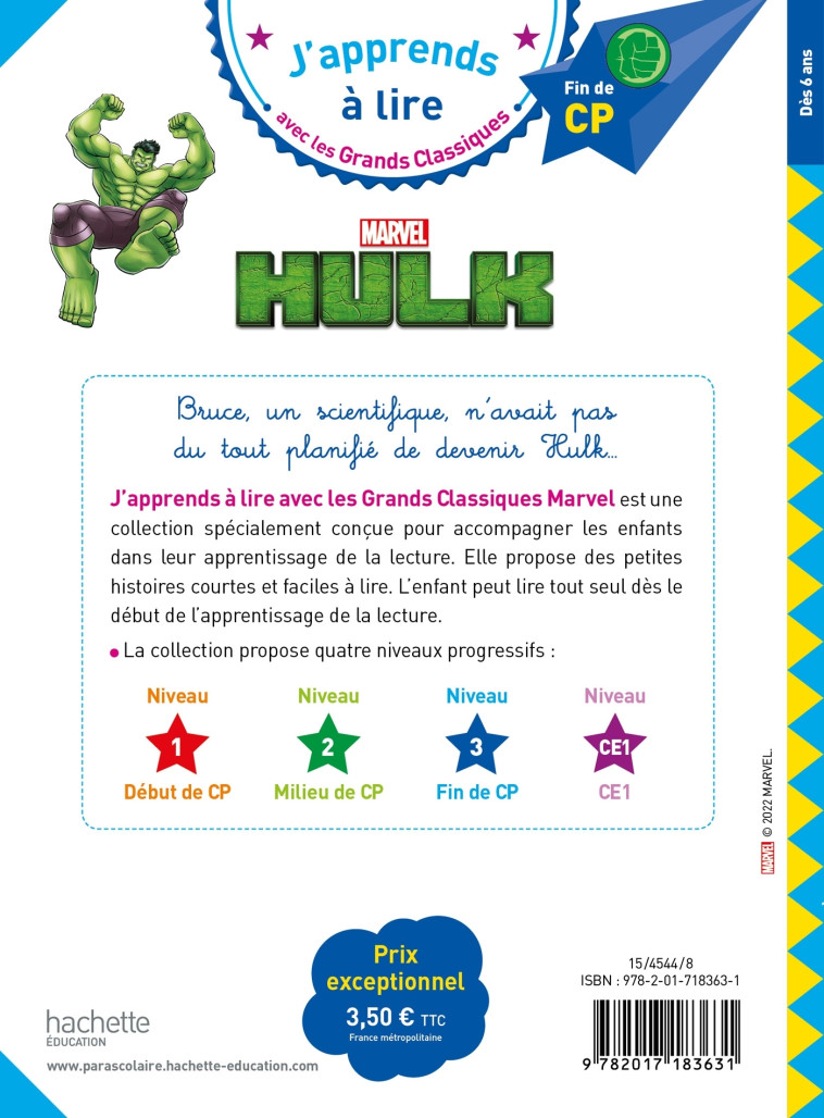 HULK CP NIVEAU 3 - ALBERTIN ISABELLE - HACHETTE EDUC