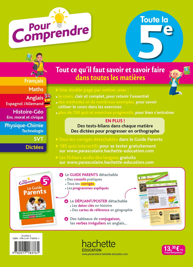 POUR COMPRENDRE TOUTE LA 5E - LISLE/REYNAUD - HACHETTE EDUC