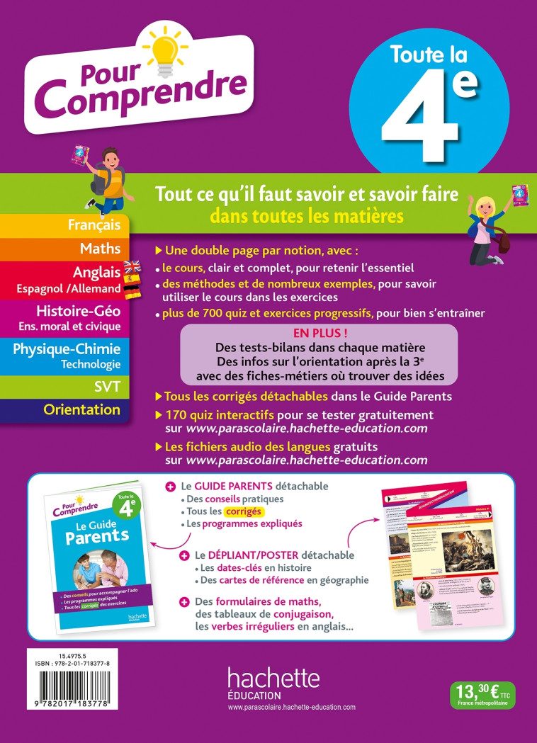 POUR COMPRENDRE TOUTE LA 4E - LISLE/OTTEVAERE/RIEU - HACHETTE EDUC